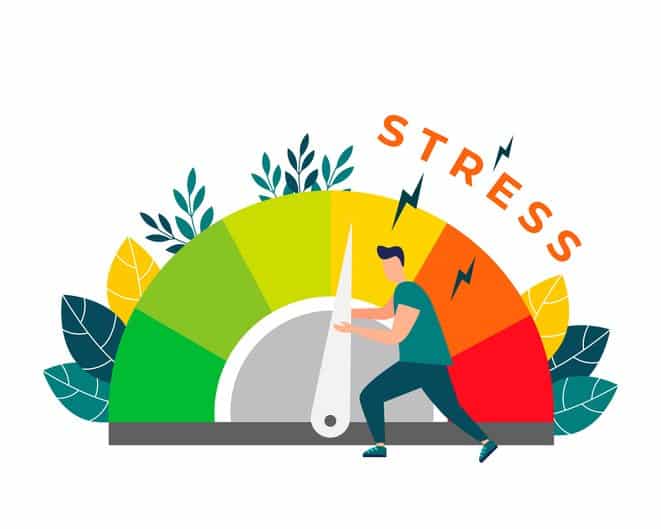 Relieve stress. Stress levels are reduced through the concept of problem solving. Tired of frustration, emotional overload. Vector illustration in flat style